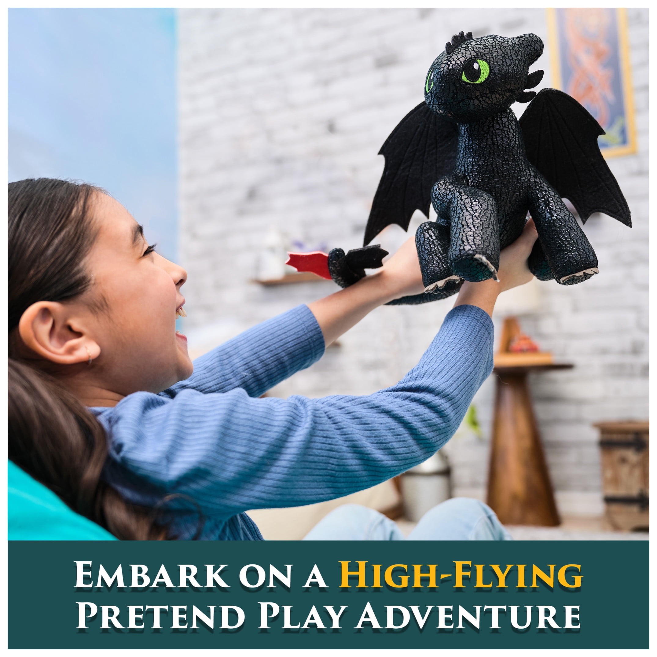 Dreamworks Dragons How to Train Your Dragon Toothless Plush Toy, 8"