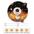 thumbnail image 6 of 13 Inch Round Placemats Set of 6, Thanksgiving Fall Non Slip Heat Insulation PP Table Mats, Farmhouse Orange Green Pumpkin Leaves Washable Place Mats for Kitchen Dining Party Table Decor, 6 of 7