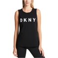thumbnail image 1 of DKNY Camiseta sin mangas con logotipo para mujer, negro, extragrande DKNY Camiseta sin mangas, 1 of 2