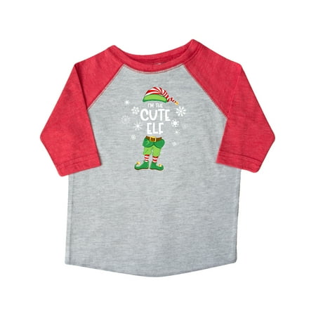

Inktastic Funny Christmas I m the Cute Elf with Shoes and Hat Gift Toddler Boy or Toddler Girl T-Shirt