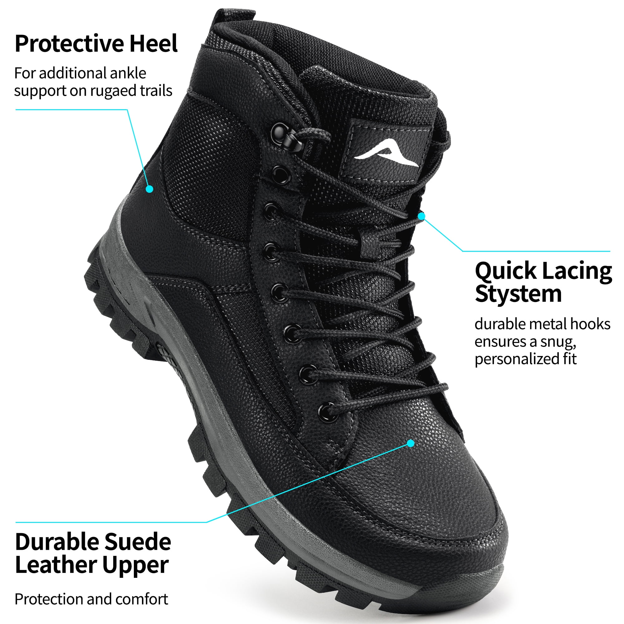 Ablanczoom Hiking Boots Mens Work Shoes: No-slip Men Ankle Boots Outdoor Hiking Shoes