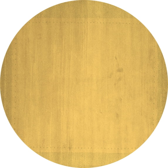 Ahgly Company Indoor Round Abstract Brown Contemporary Area Rugs, 7' Round