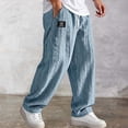 thumbnail image 2 of Casual Knit Joggers Straight Leg Loose Fit Drawstring Trousers With Jacquard Pattern For And Comfort/Sky Blue/3XL, 2 of 4