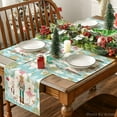 thumbnail image 5 of mubwai Blue Diamond Plaid Nutcracker Christmas Placemats Set of 4, 12x18 Inch Seasonal Winter Table Mats for Party Kitchen Dining Decoration, 5 of 6