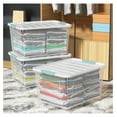 thumbnail image 5 of 85 Qt Storage Bins with Lids & Wheels - 4 Pack Clear Plastic Storage Containers - Large Storage Box for Clothes, Holiday Decorations, Toys - 24.8 x 18.1 x 13.4 Inch, 5 of 7
