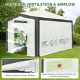 thumbnail image 4 of EAGLE PEAK 8x12 Portable Walk in Greenhouse , Heavy Duty Pop Up Green House, Front Roll Up Zipper Entry Door and Mesh Windows, Gray/White, 4 of 9