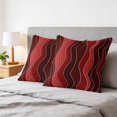 thumbnail image 6 of 16x16 Pillow Covers Set of 2, Red Ombre Square Throw Pillow Covers for Couch/Sofa/Living Room, Abstract Art Moire Ocean Waves Decorative Soft Pillowcases for Couch Throw Pillows with Hidden Zipper, 6 of 9
