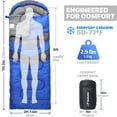 thumbnail image 3 of Ocean Blue Everyday 3 Season 50-80° F Sleeping Bag for Camping Hiking Backpacking, 3 of 8