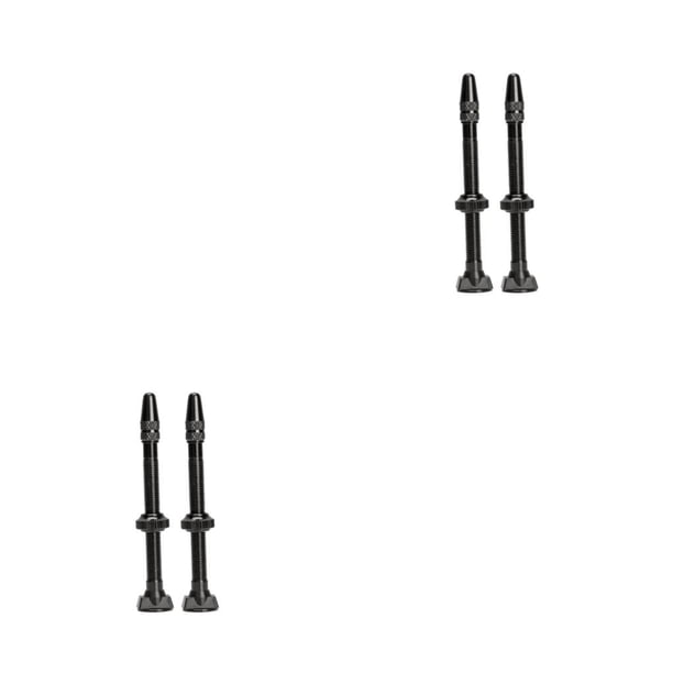 Válvula de neumático sin cámara Wosthever 60mm 2 piezas antifugas de Aleación de aluminio para bicicleta Negro 2Conjunto