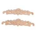 thumbnail image 3 of 16Pcs 20 x 5cm Rubber Wood Carved Long Onlay Applique Unpainted Rose Flower Door Home Decor European Style, 3 of 5