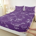 thumbnail image 3 of jejeloiu Dino Full Size Sheets,Vintage Dinosaur Bed Sheets,White Purple Sheet Sets For Boys Teens,Luxury Bedroom Decor,4pcs, 3 of 7