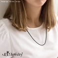 thumbnail image 3 of 555Jewelry Thin 2.5mm Lightweight Stainless Steel Box Chain Necklace for Men & Women, Black, 24 Inch, 3 of 8