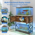 thumbnail image 2 of UVANIOHOM 20-29 Gallon Fish Tank Stand with Power Outlets, LED RGB Lights, 330LBS Capacity & Storage Cabinet, Brown, 2 of 7