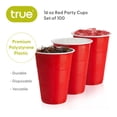 thumbnail image 3 of True Plastic Party Cups for Beers, Wines, Cocktails, 16oz Set of 100, Red, 3 of 12