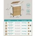 thumbnail image 5 of 31.7 Gallon Rolling Laundry Hamper with Wheels & Removable Liner, Synthetic Rattan Storage Basket, 18.1x15.7x26 Inches, Natural, 5 of 5