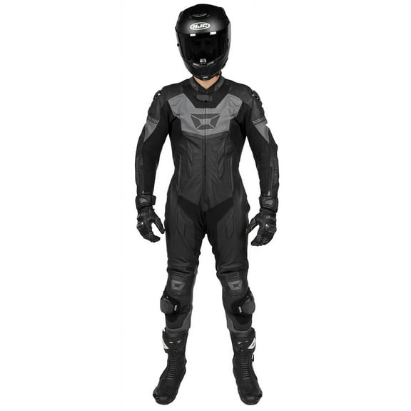 Cortech Revo Sport Air Mens Leather Motorcycle 1-Pc Suit Black/Gunmetal XXL