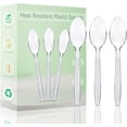thumbnail image 1 of Plastic Spoons 100 Pieces,6.7 Inch Reusable Plastic Spoons Transparent and Robust Cutlery Sets for Birthday Party Barbecue Party Wedding ect, 1 of 6