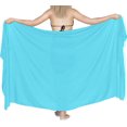 thumbnail image 4 of HAPPY BAY Women's Beach Bikini Wraps Sarong Swimwear Cover up Wrap Skirt Bathing suit Swimsuit Pareo Coverups for Women One Size Sky, Solid, 4 of 5