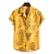 thumbnail image 2 of Hombres Casual Botones Playa Sin posicionamiento Estampado Turndown Camisa de manga corta Blusa Pompotops  oipoqjl48070, 2 of 9