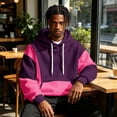thumbnail image 6 of Fabrcox Mens Pullover Hoodie Fleece Lined Color Block Oversized Mens Hooded Sweatshirt Y2k Fall Winter Warm Streetwear Athletic Long Sleeve Men Hoodie with Pocket XXXL, 6 of 6
