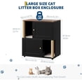 thumbnail image 3 of Royalbelle X-door Black End Table for Cats, Multi-Functional Litter Box Enclosure, 3 of 7