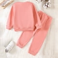 thumbnail image 5 of TOWED22 2pcs Toddler Baby Girl Boy Fall Winter Outfits Long Sleeve Crewneck Sweatshirt Tops Elastic Joggers Pants Set Cute Print Clothes Clothing(Pink,2-3 Y), 5 of 8