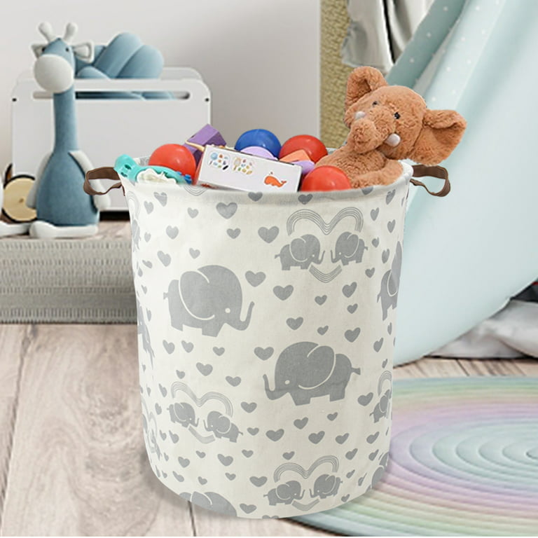 AUCHEN 19.7 Collapsible Laundry Basket, Foldable Cotton Linen Laundry  Hamper for Baby Girl Boy, Large Capacity Basket with Handles Bag Dirty  Clothes Toy Storage Basket Bin ( Round - Brown Cat ) 