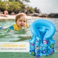 thumbnail image 4 of Kids Life Vest PVC Buoyancy Vest Portable Inflatable Boating Life Vest Wear-resistant Adjustable Webbing Safety Buckle for Swimming Blue XL, 4 of 9