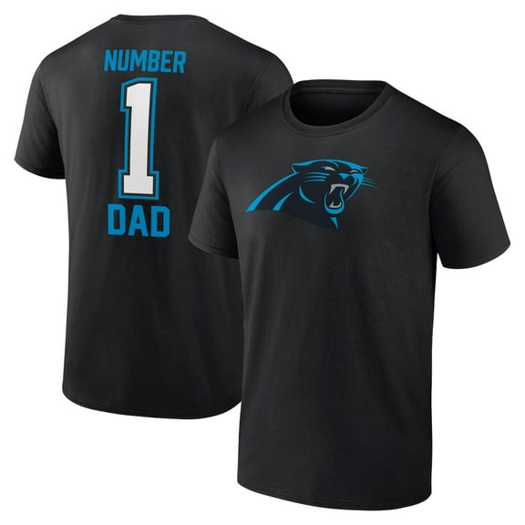 Men's Black Carolina Panthers Father's Day #1 Dad T-Shirt