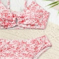 thumbnail image 5 of Swimsuit for Girls Kids Girl Floral Prints High Waist Bikini Set 2 Piece Swimsuit Swimwear Bathing Suit Bathing Suits for Girls Red 8 Years-9 Years, 5 of 5