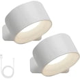 thumbnail image 1 of yusuiyi Lights of Sweden Wall Lamps White Black Wood Texture Rechargeable Remote Dimmable 360° Rotation 5.31x3.93x2.16in, 1 of 10