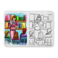 thumbnail image 1 of YUSDECOR Bookshelf Adult The Librarian Talks to Children Book Boy Rug Doormat Bath Mat 23.6x15.7 inch, 1 of 1