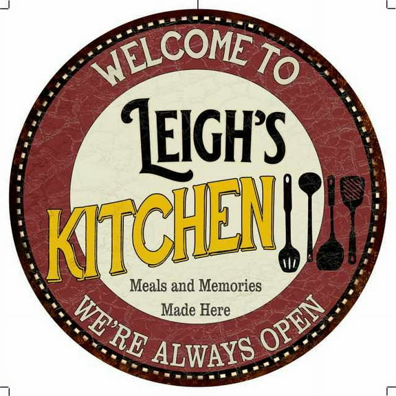 Leigh's Kitchen 14" Round Metal Sign Bar Game Room Wall Decor 100140040441
