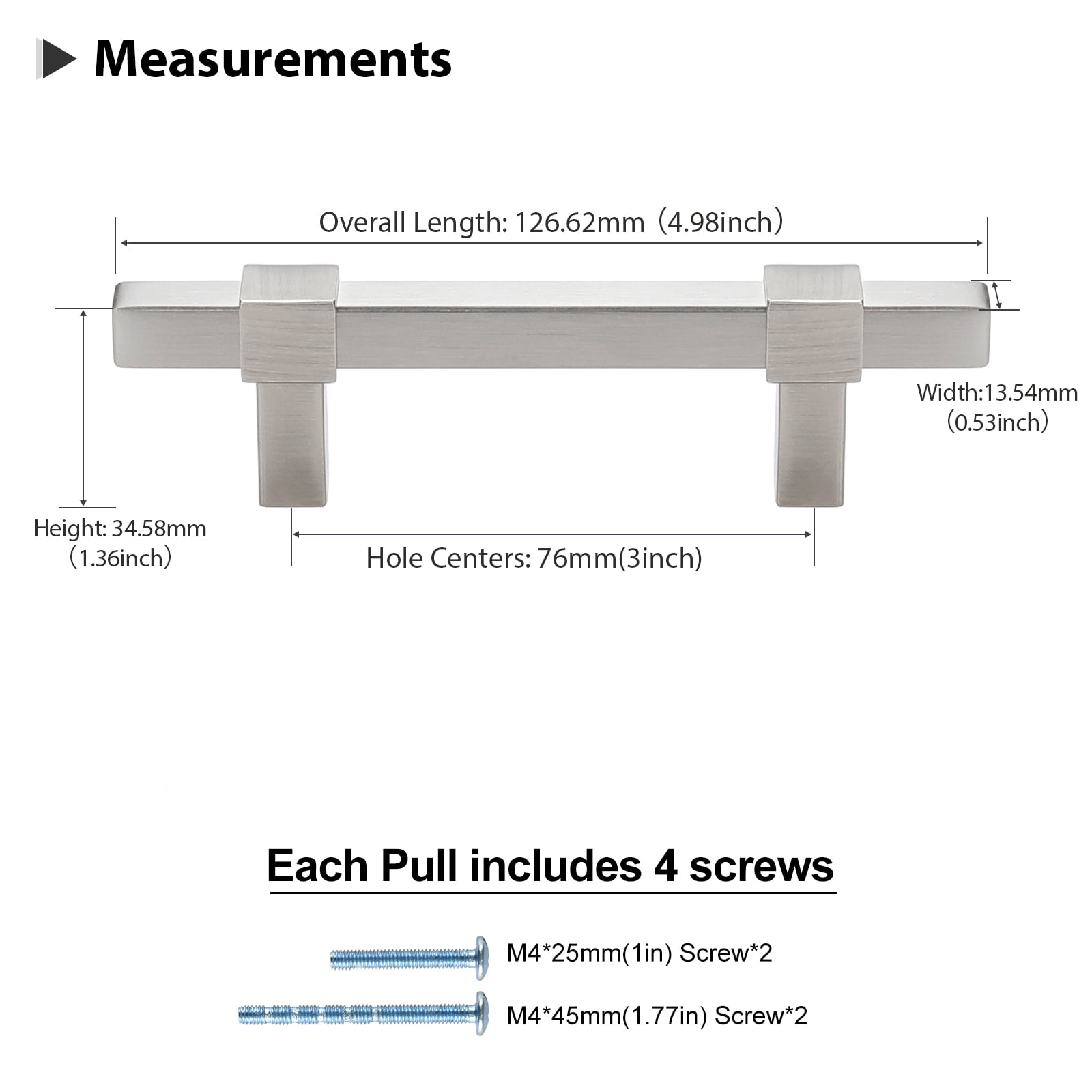 Goldenwarm 30 Pack Kitchen Cabinet Pulls Brushed Nickel Dresser Handle Cabinet Hardware 3in hole Center