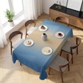 thumbnail image 3 of Khaki Navy Blue Ombre Table Cloth Waterproof Tablecloths, Modern Abstract Art Gradient Tablecloth Dining Table Cover for Kitchen Party Tabletop Outdoor, Rectangle Tablecloth 60x120 Inch, 3 of 9