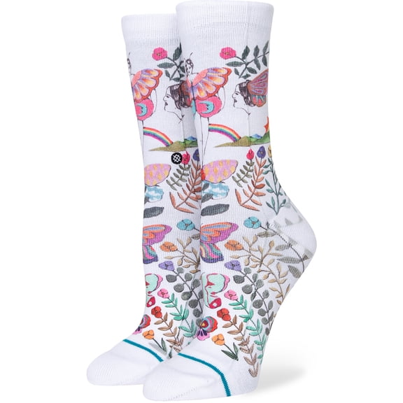 The Garden Of Growth Crew Socks [White]