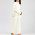 thumbnail image 4 of Lilgiuy Womens Leisure Knit Sets Two Piece Turtleneck Long Sleeve Pullover Sweater Tops Soft Comfort Pants Tracksuit Daily Casual Wear, 4 of 5