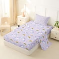 thumbnail image 2 of Erosebridal Colorful Unicorn Animal Twin Sheet Sets,Kawaii Rainbow Cute Stars Print Bedding For Kids 3 Pieces, 2 of 6