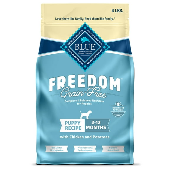 Blue Buffalo Freedom Grain-Free Puppy Dry Dog Food With DHA, Chicken & Potatoes, 4-lb. Bag