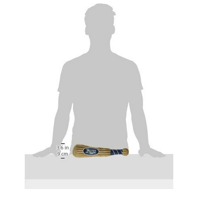 MLB TAMPA BAY RAYS Baseball Bat Toy for DOGS & CATS. Soft Corduroy Plush with Inner SQUEAKER