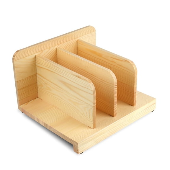 Waxgamo Wooden Cabinet Tray Divider Organizer, 6.88in Hx11.73in Dx10.43in W, Tray Divider for Pans, Lids, Pot and Pan Organizer, with 3 Dividers