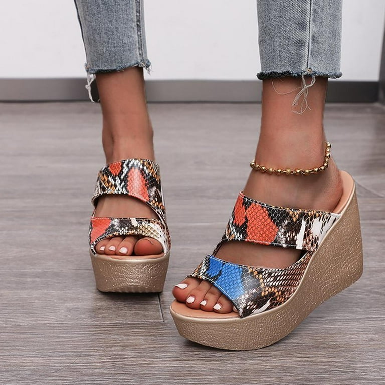 Snakeskin hotsell chunky sandals