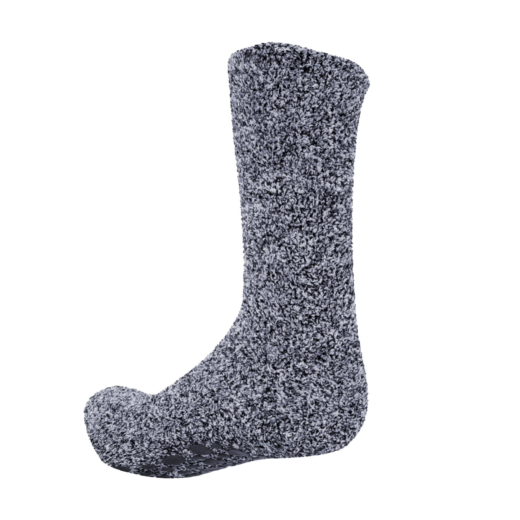 MB134 FLOSO Mens Casual Grey Warm Slipper Socks With Rubber Non Slip Grip 