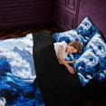 thumbnail image 5 of Manfei Eastern Dragon Animals 7-Piece Twin Bedding,Traditional Ocean Wave Cloud Bedding Comforter Set,Blue,Black Reversible, 5 of 6