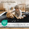 thumbnail image 4 of ODIKA 8'x10' Washable Area Rug Music Vinyl Note Record Album Disc Motif Border Round Cd Themed for Living Room, Under Sectional, Family , Durable, Non-Slip, 4 of 7