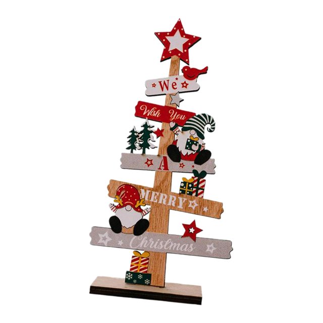 Adorno navideño de madera Estatua de estilo retro Decorativo año nuevo Arte de escritorio Artesanía Decoración de arte para regalos perfecl Manualidades de mesa