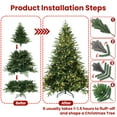 thumbnail image 4 of 7.5ft Pre-Lit Artificial Christmas Tree with 650 Warm White Incandescent Lights, 3135 Tips, PE+PVC Hinged Pine with Partial Memory Wire Branches, Foldable Metal Stand for Holiday Decoration, 4 of 13