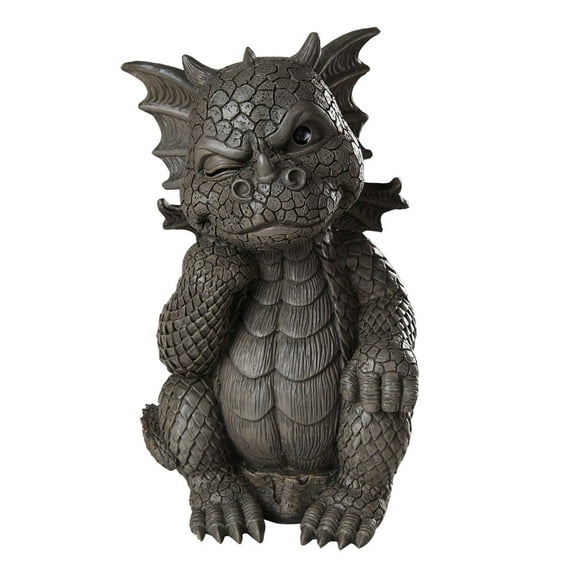 Ebros Garden Dragon Thinker Dragon Garden Display Decorative Accent Sculpture Stone Finish 10 Inch Tall