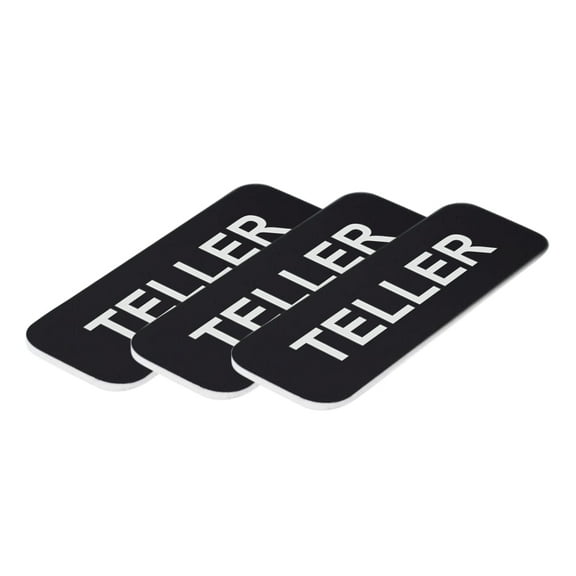 Teller 1 x 3" Name Tag, Black (3 Pack)