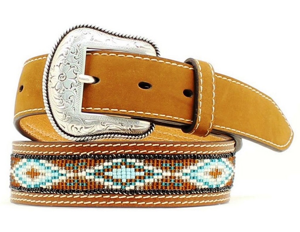 Nocona Western Belt Boys Kids Beaded Southwestern Brown N4412802